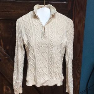 Ralph Lauren 1/4 zip cable knit sweater